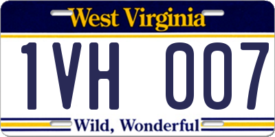 WV license plate 1VH007