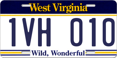 WV license plate 1VH010