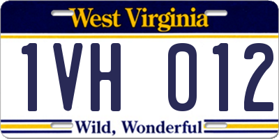 WV license plate 1VH012