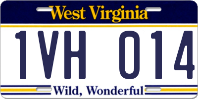 WV license plate 1VH014