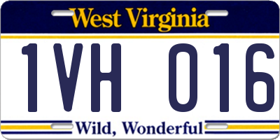 WV license plate 1VH016