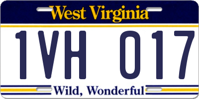 WV license plate 1VH017