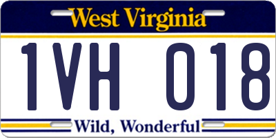 WV license plate 1VH018
