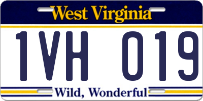 WV license plate 1VH019