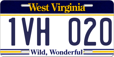 WV license plate 1VH020