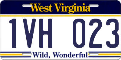 WV license plate 1VH023