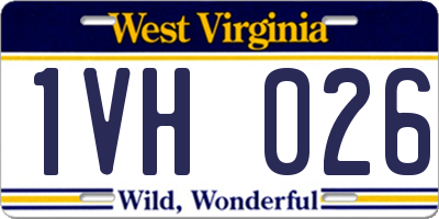 WV license plate 1VH026