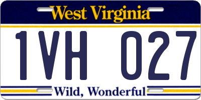 WV license plate 1VH027