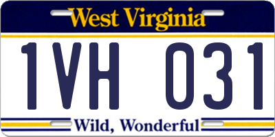 WV license plate 1VH031
