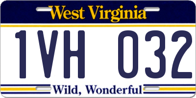 WV license plate 1VH032
