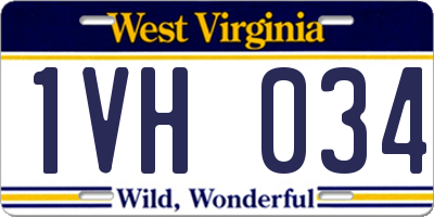 WV license plate 1VH034