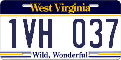WV license plate 1VH037