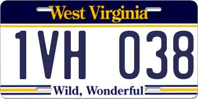 WV license plate 1VH038