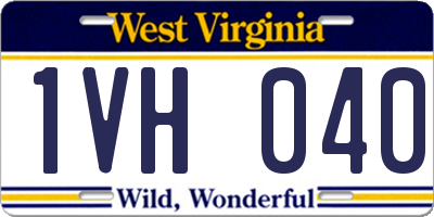 WV license plate 1VH040