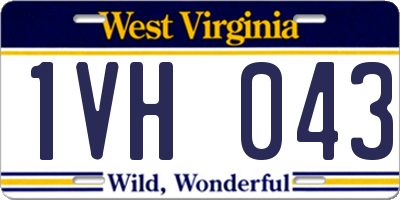 WV license plate 1VH043