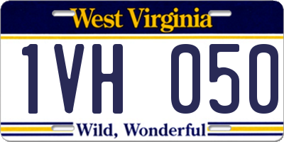 WV license plate 1VH050