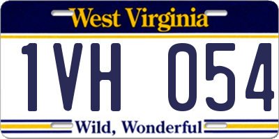 WV license plate 1VH054