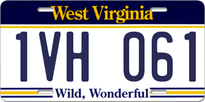 WV license plate 1VH061
