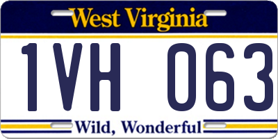 WV license plate 1VH063