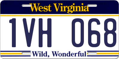 WV license plate 1VH068
