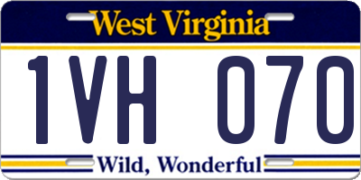 WV license plate 1VH070