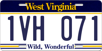 WV license plate 1VH071