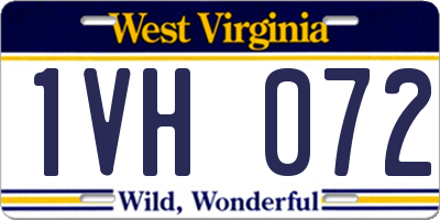 WV license plate 1VH072