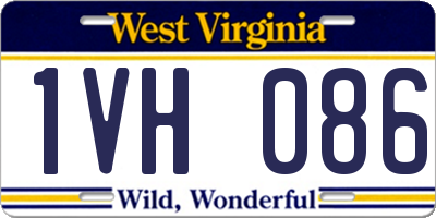 WV license plate 1VH086