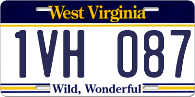 WV license plate 1VH087