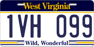 WV license plate 1VH099