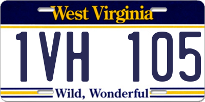 WV license plate 1VH105
