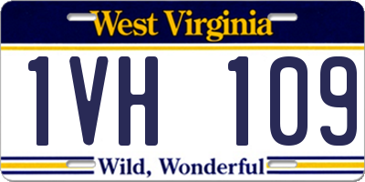WV license plate 1VH109