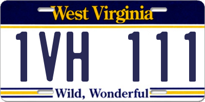 WV license plate 1VH111