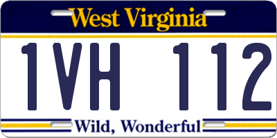 WV license plate 1VH112
