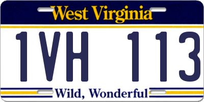 WV license plate 1VH113