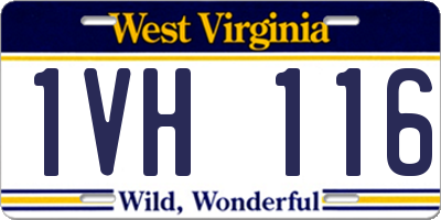 WV license plate 1VH116