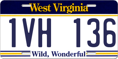 WV license plate 1VH136