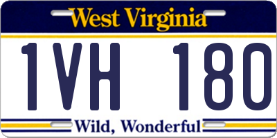 WV license plate 1VH180
