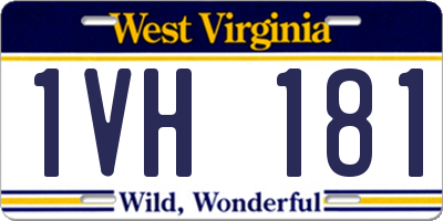 WV license plate 1VH181
