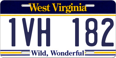 WV license plate 1VH182