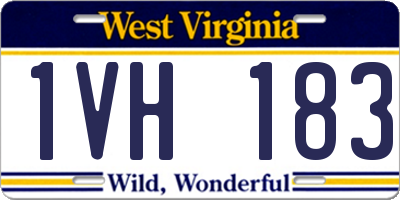 WV license plate 1VH183