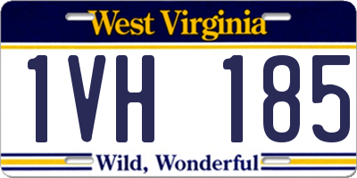 WV license plate 1VH185