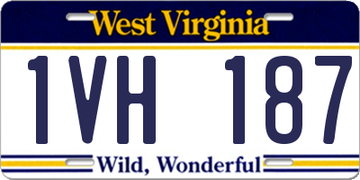 WV license plate 1VH187