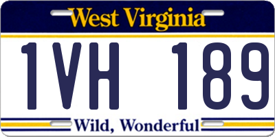 WV license plate 1VH189