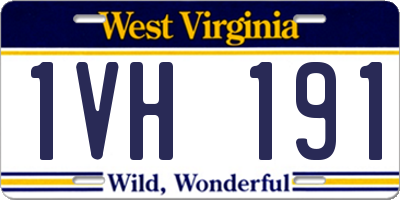 WV license plate 1VH191