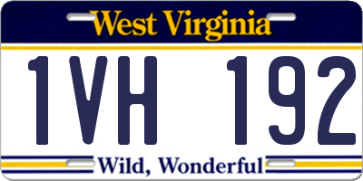 WV license plate 1VH192