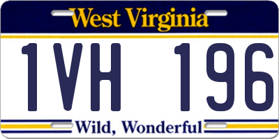 WV license plate 1VH196