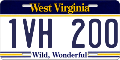 WV license plate 1VH200