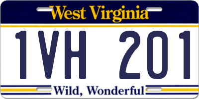 WV license plate 1VH201
