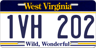 WV license plate 1VH202